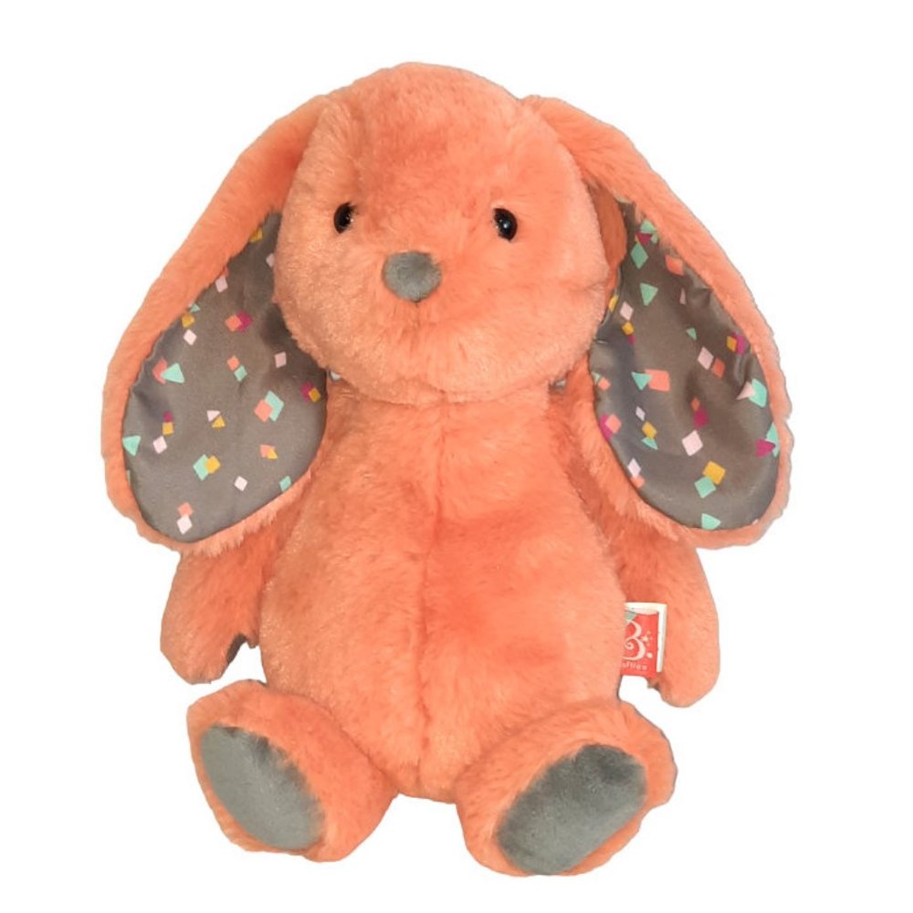 B Softies Happy Hues Orange Bunny Rabbit Plush Stuffed Animal Toy 12"